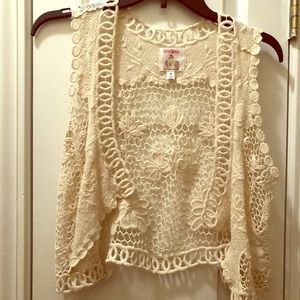 Tan Laced Cover Kimono